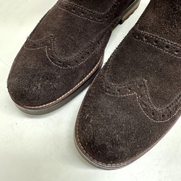 Cole Haan x Nike Air Grayson Dark Brown Suede Wingtip Chelsea Boots C10856 9 - Picture 6 of 12